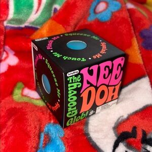 Nee Doh Groovy Glob Squeezy Stress Cube - Blue NEW RARE QUICK SHIP